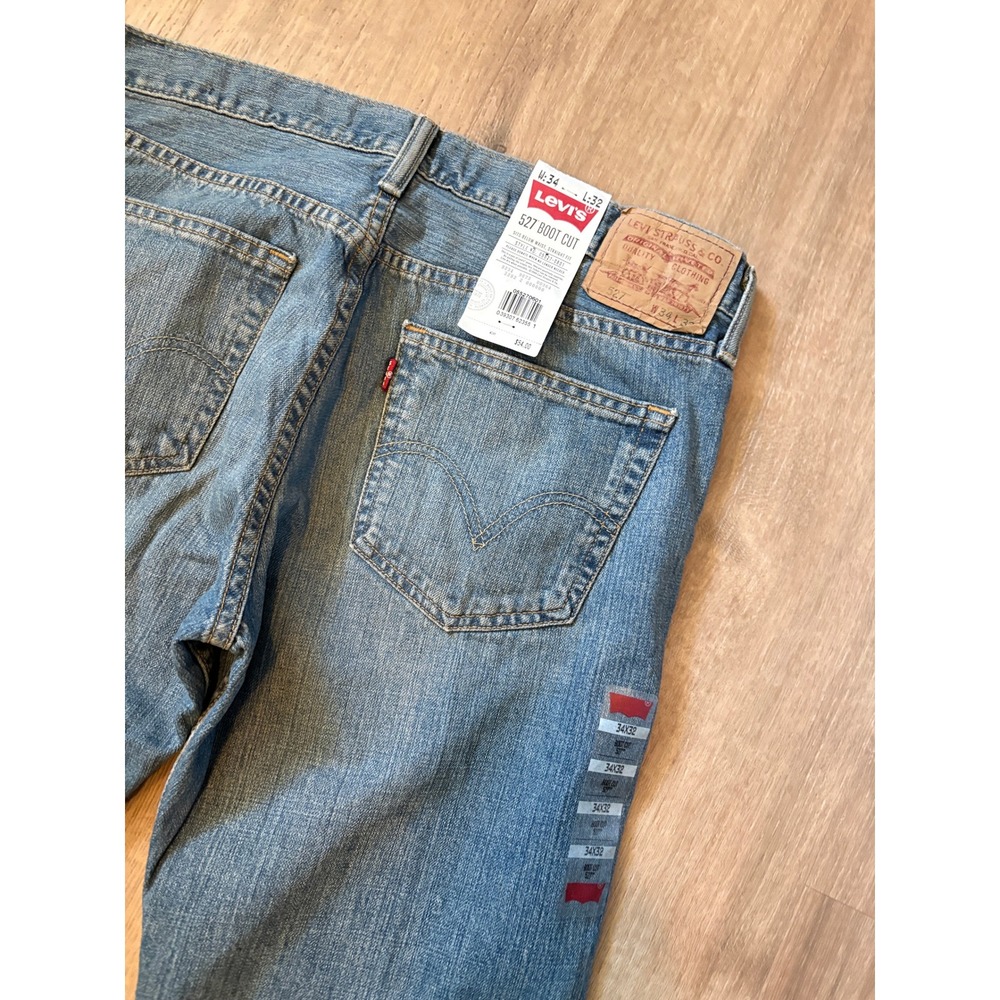 Levi's 527 Slim Bootcut Jeans 34x32 Medium Wash Western Rugged NWT